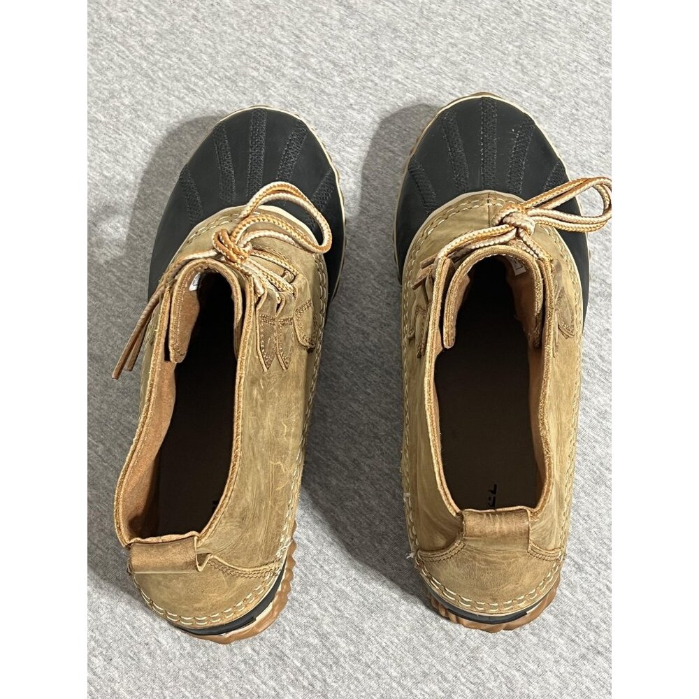 Sorel Out N About Leather Boots Womens Size 9 Brown Black Waterproof Duck Ankle - Picture 9 of 13